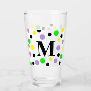 Verre Monogramme violet vert jaune Pois