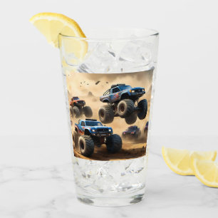 Verre Monster Trucks Courant Dans Le Désert,