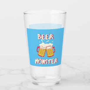 Verre Monstre de Bière   Verrerie à fond bleu