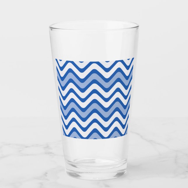 Verre Motif bleu ondulé (Devant)