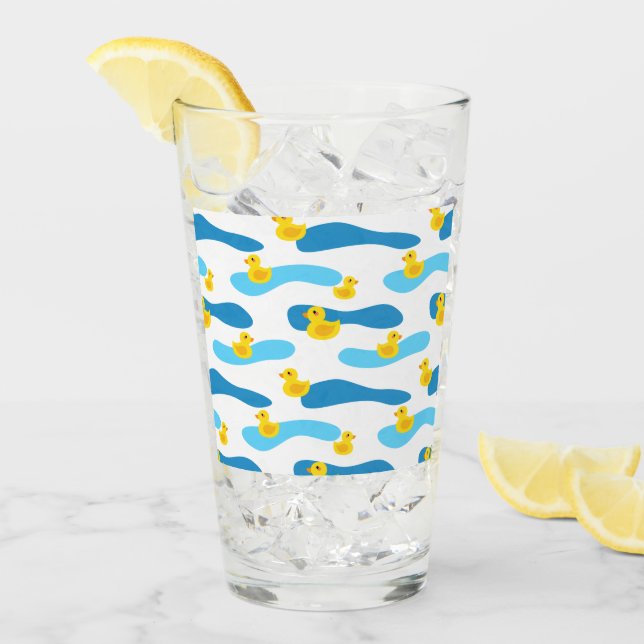 Verre Motif de canard en caoutchouc jaune (Devant glace)