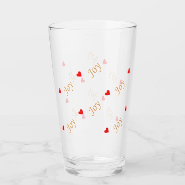 Verre Motif de cœur de joie mignon (Devant)