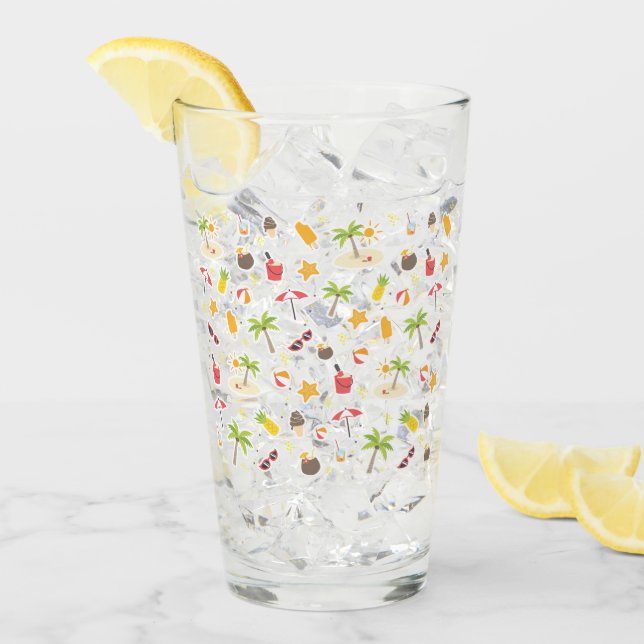 Verre Motif de vacances Tropical Summer Beach Design (Devant glace)