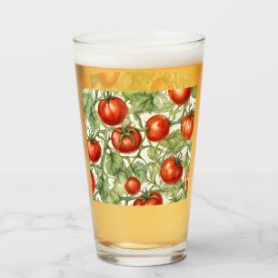 Verre Motif de vigne de tomate à l'aquarelle Jardin bo