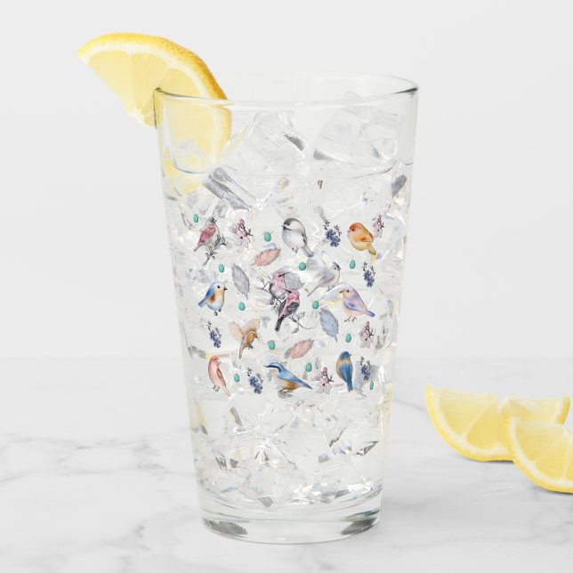 Verre Motif des oiseaux de printemps (Devant glace)
