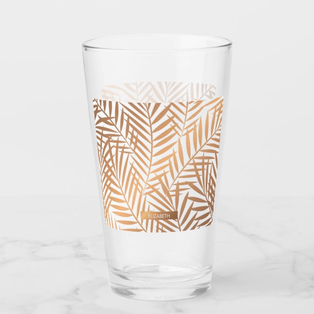 Verre Motif feuille de palmier d'or (Devant)