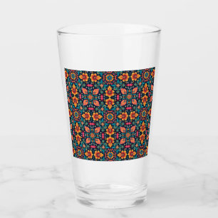 Verre Motif floral bohème coloré Élégante symétrie