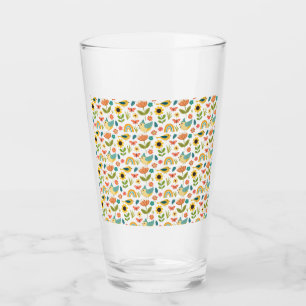 Verre Motif floral de l'aquarelle de printemps