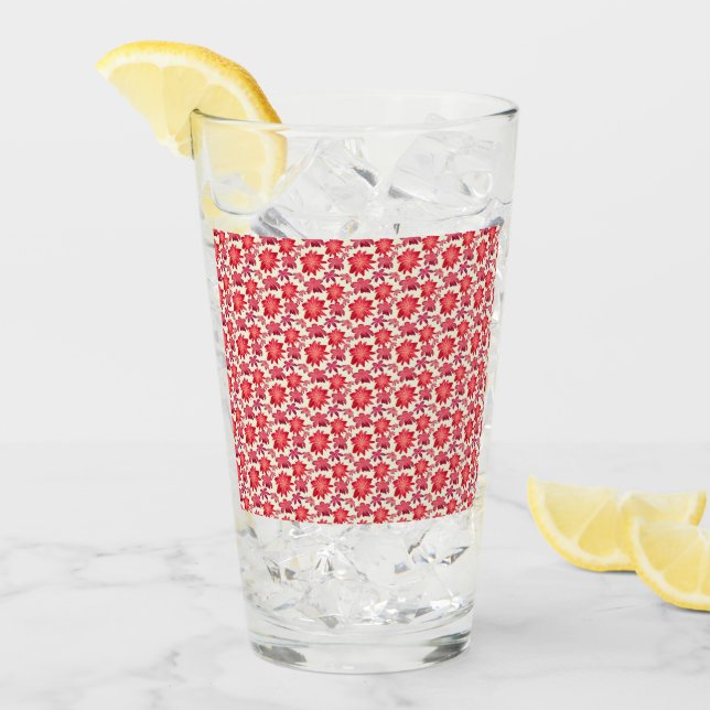 Verre Motif floral rose rouge sans couture Dark Aestheti (Devant glace)