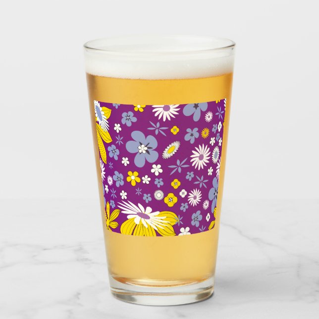 Verre Motif floral sans couture (Devant (rempli))