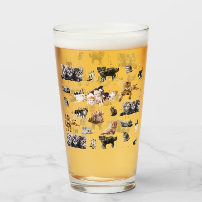 Verre Motif mignon avec des photos de Chats et chatons (Dos (rempli))