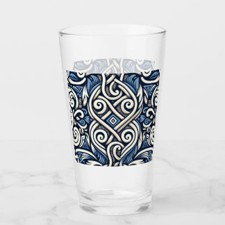 Verre Motif moderne grec bleu et blanc