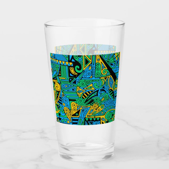 Verre Motif Peint À La Main Et Numériquement Art 21 (Devant)