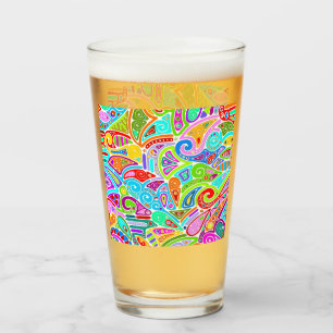 Verre Motif Peint À La Main Et Numériquement Art 7
