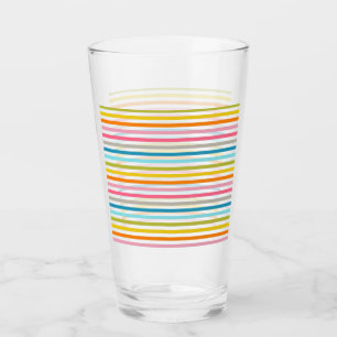 Verre Motif Rayures Colorées