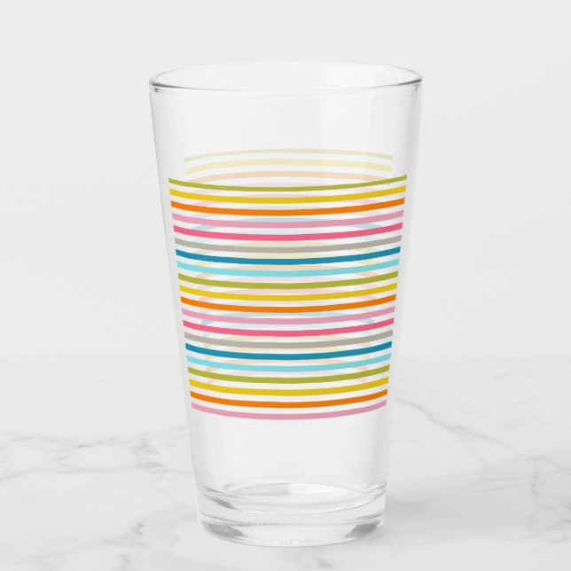 Verre Motif Rayures Colorées (Devant)
