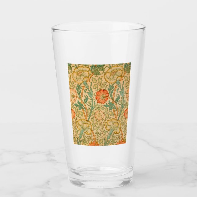 Verre Motif rose et Rose (par William Morris) (Devant)