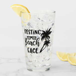 Verre Mots de repos de visage de plage