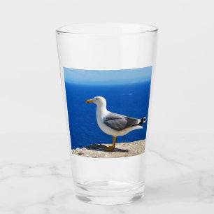 Verre Mouette à la plage