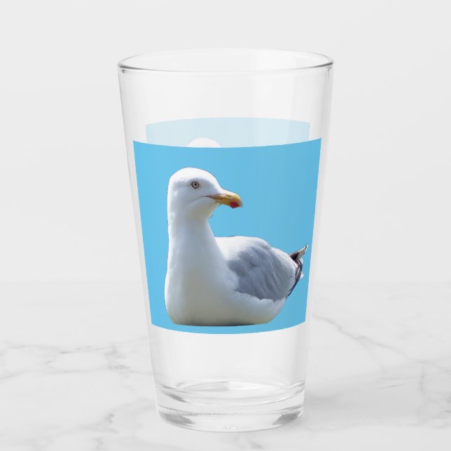 Verre Mouette Côtière Décontractée Allongée Art Animalie (Devant)