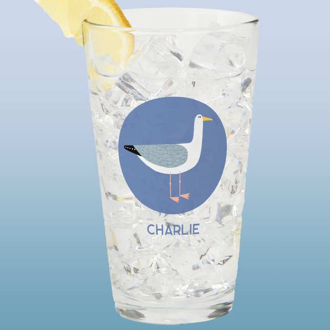 Verre Mouette personnalisée (Personalized name seagull glass tumbler)