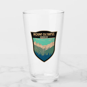 Verre Mount Olympus Grèce Travel Art Vintage