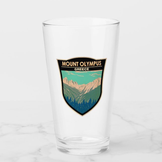 Verre Mount Olympus Grèce Travel Art Vintage (Devant)