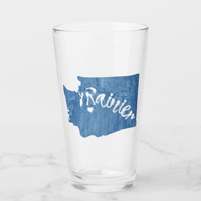 Verre Mt. Rainier Washington Grain de Bois (Devant)