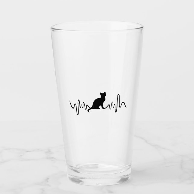 Verre Mug de chat - Cat Heartbeat Mug de café (Devant)