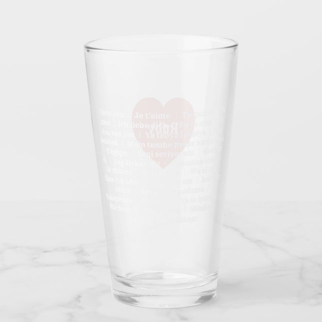 Verre Multilingual Love Tumbler Dusty Rose Personnalisé  (Devant)