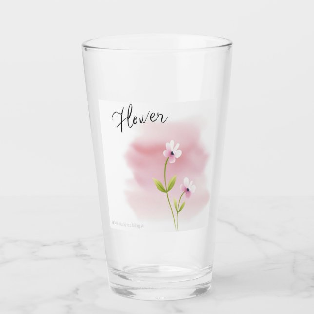 Verre Musique aux fleurs de violet (Devant)