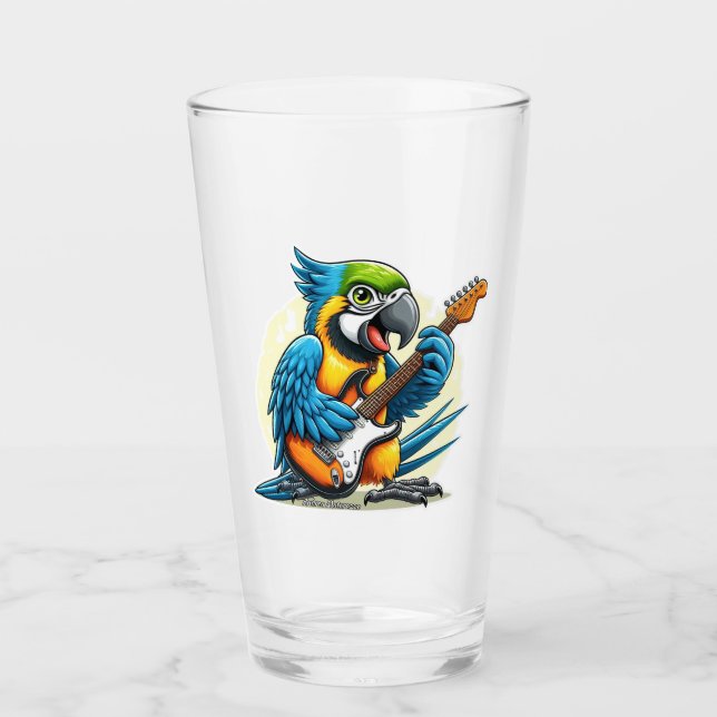 Verre Musique du rock perroquet (Devant)