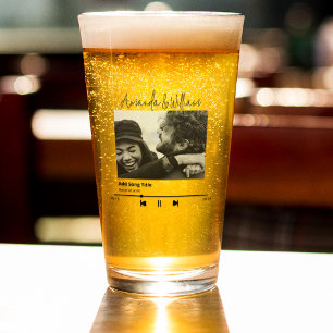Verre Musique personnalisée et photo de chanson