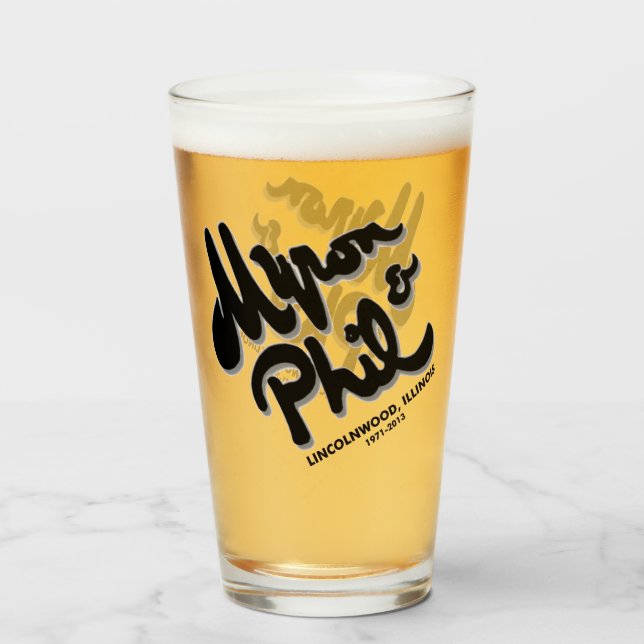 Verre Myron et Phil's Steak House, Lincolnwood, IL (Devant (rempli))