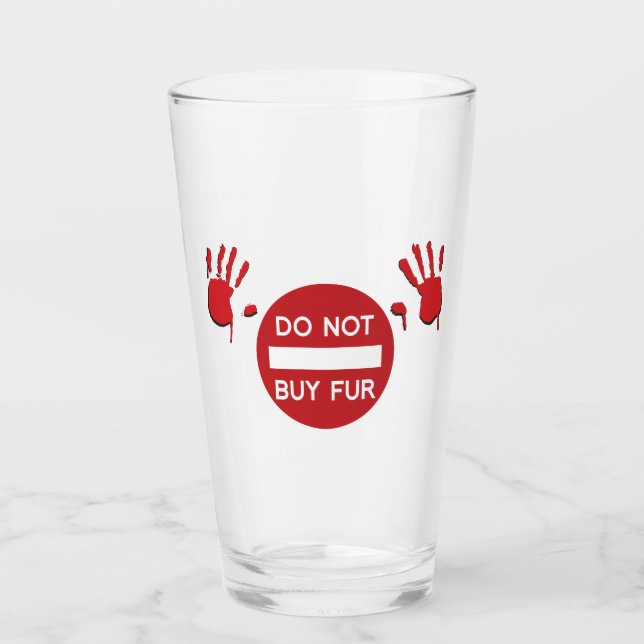 Verre N'achetez pas de fourrure (Devant)