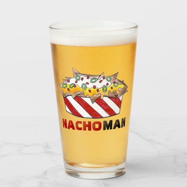 Verre NACHO (MACHO) MAN Fromage Chips Foodie (Devant (rempli))