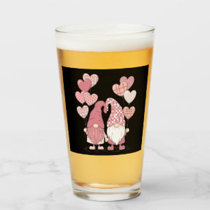 Verre Nains de la Saint-Valentin à carreaux buffs roses