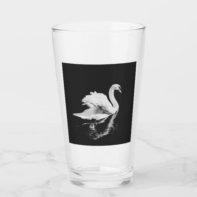 Verre Natation de Swan noir et blanc (Devant)