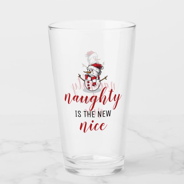 Verre Naughty Est Le Nouvel Homme De Neige Nice | Noël (Devant)