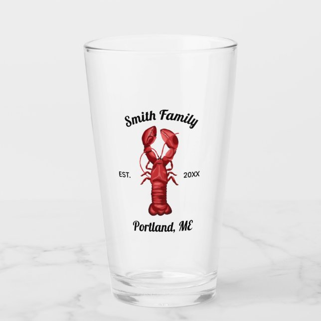 Verre Nautical Lobster Wedding Favoriser (Devant)