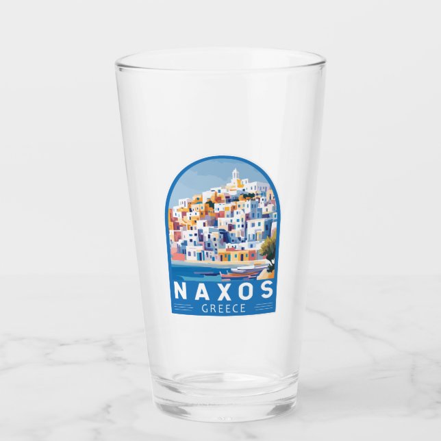 Verre Naxos Grèce Illustration Voyage Art Vintage (Devant)