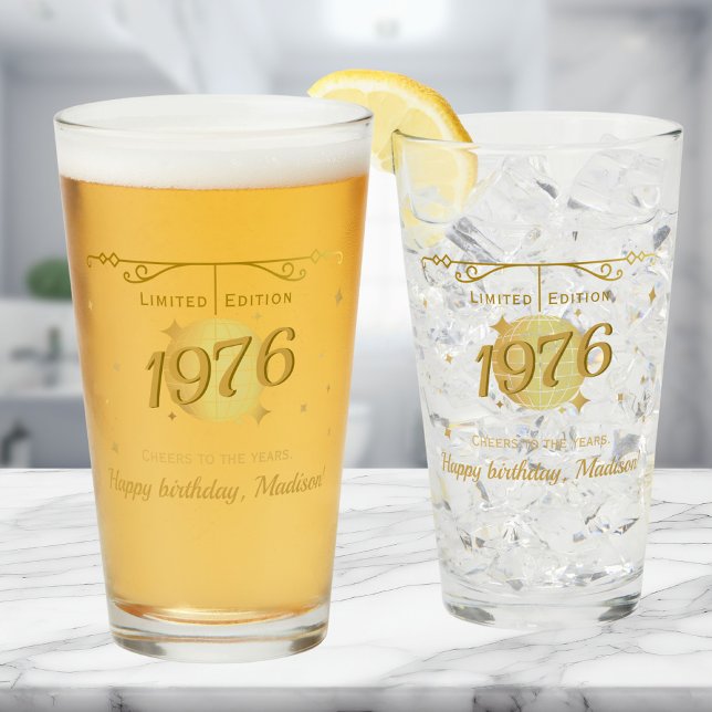 Verre Né en 1976 Boisson pour fête d'anniversaire 50 ans (Créateur téléchargé)