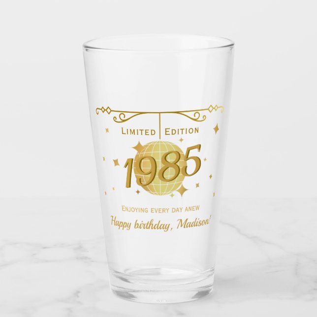Verre Né en 1985 fête de 40e anniversaire boissons barwa (Devant)