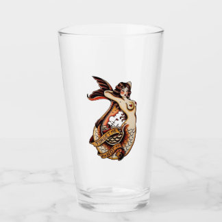 Verre Ne m'oubliez pas - Vintage sirène tatouage art Pin