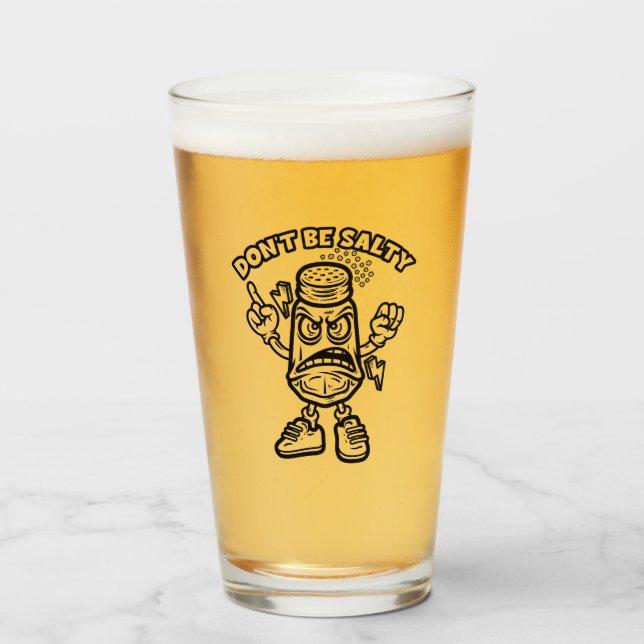 Verre Ne sois pas salé, Illustration drôle (Devant (rempli))