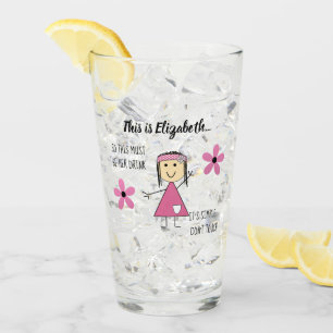 Verre Ne touchez pas ma boisson avec le personnage et le