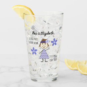 Verre Ne touchez pas ma boisson avec le personnage et le