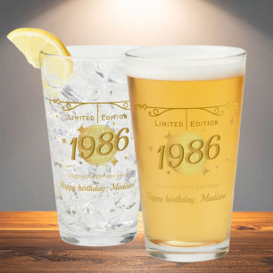 Verre Née en 1986 Boissons pour fête d'anniversaire des