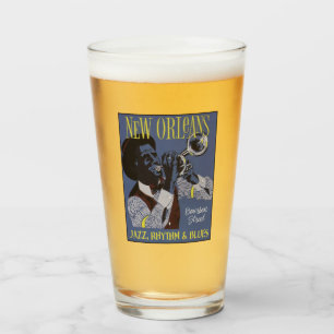 Verre New Orleans Music texte personnalisé