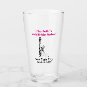 Verre New York City Fête Anniversaire Filles Voyage Beer